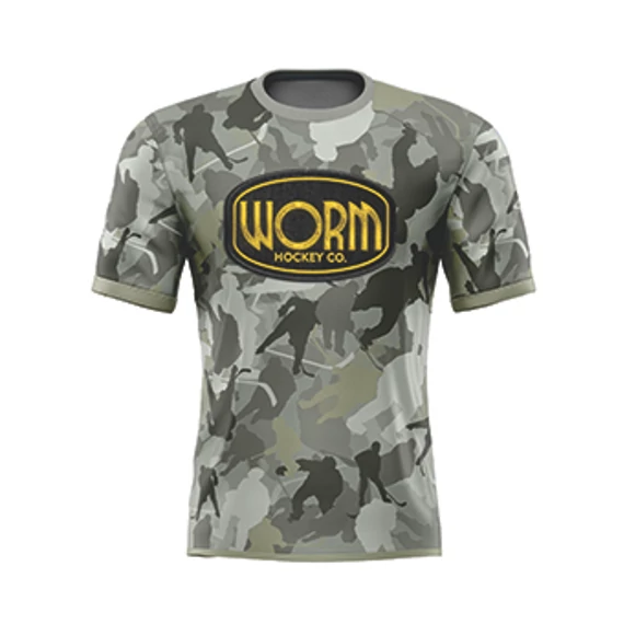 WORM rövid ujjú póló - Camouflage Khaki